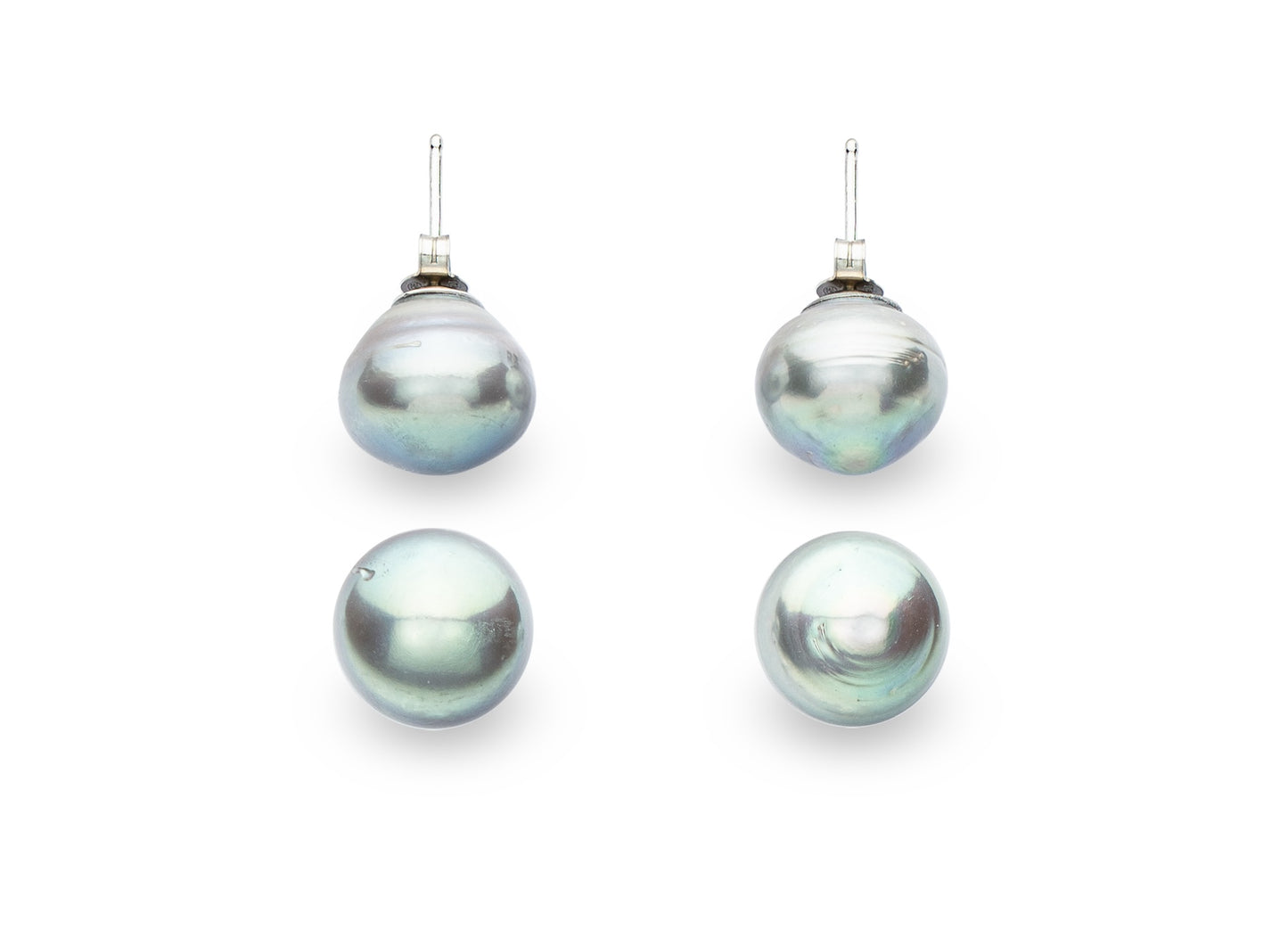 Earring Pearl Grey Silver