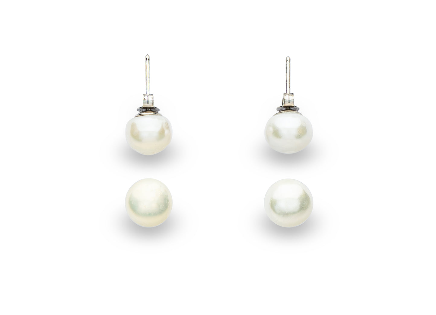 Earring Pearl Silver 10 mm